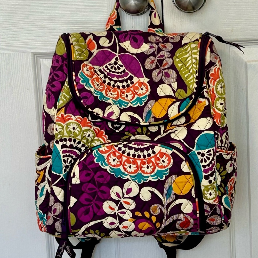 Vera Bradley - RETIRED Plum Crazy LG 
Backpack - Great Condition